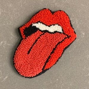 Handmade Mug Rug - Red and Black Tongue